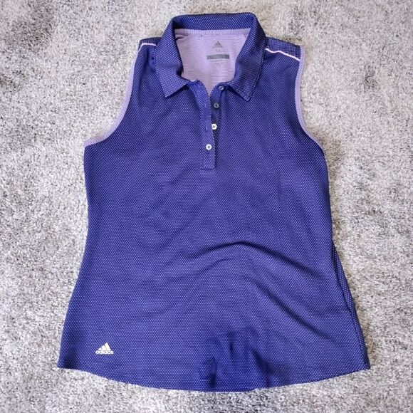 Adidas Women's Golf Advantage Purple Sports Sleeveless Polo Tank Shirt Sz M - Picture 1 of 6